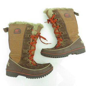 Sorel Tivoli Brown Fleece Tall Winter Snow Boots Women's NL2094-256